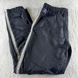 Vintage Made in USA Russell Athletic XS Windbreaker Track Pants Black Gray‎ 32"